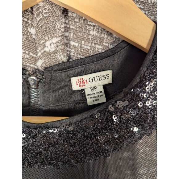 Vintage Guess‎ Halter Dress Black Sequins Cocktail Sheer Panels Size S - Picture 8 of 10